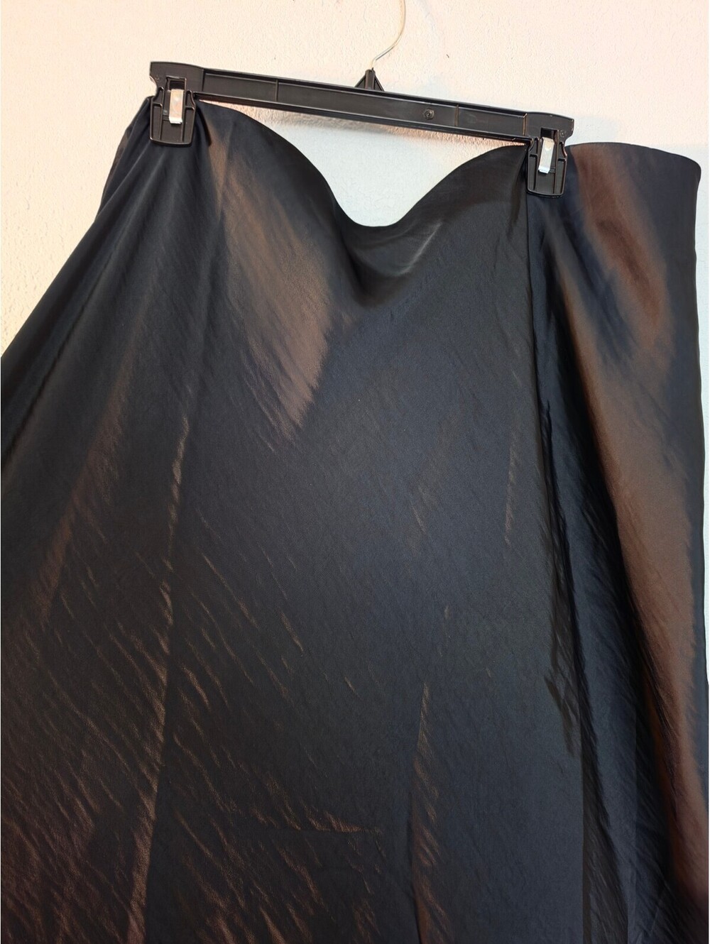 a.new day Black Satin-Like Midi Skirt Size 3X - Picture 3 of 8